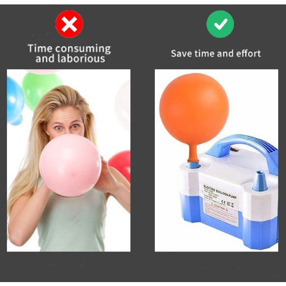Electric Balloon Inflator Air Pump Blower Double Hole Inflatable Swimming Pool Air Bed Mattress Toys Float Boat Sofa